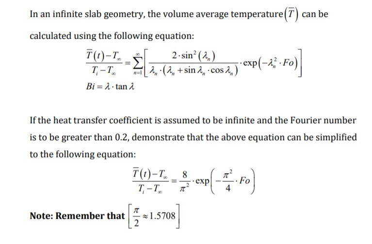 Solved In An Infinite Slab Geometry, The Volume Average | Chegg.com