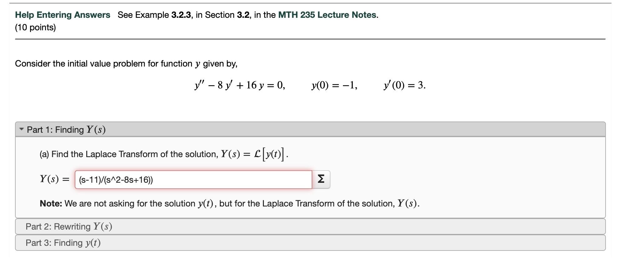Solved Help Entering Answers See Example 3.2.3, in Section | Chegg.com