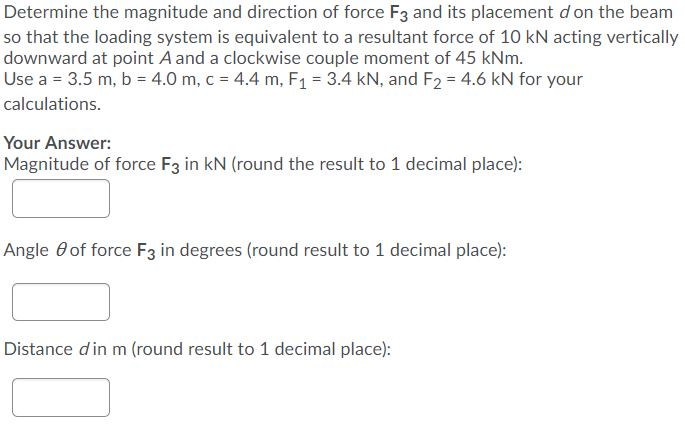 Solved Fi F2 24F3 a -- b- Determine the magnitude and | Chegg.com