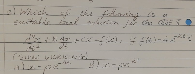 Solved O 2 Which Of The Following Is A Suctable Trial So Chegg Com