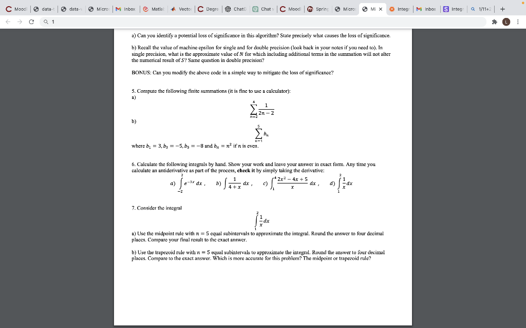 Solved a) Can you identify a potential loss of significance | Chegg.com