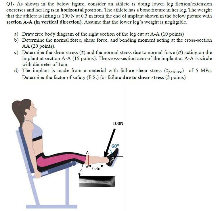 Solved Q1- As shown in the below figure, consider an athlete