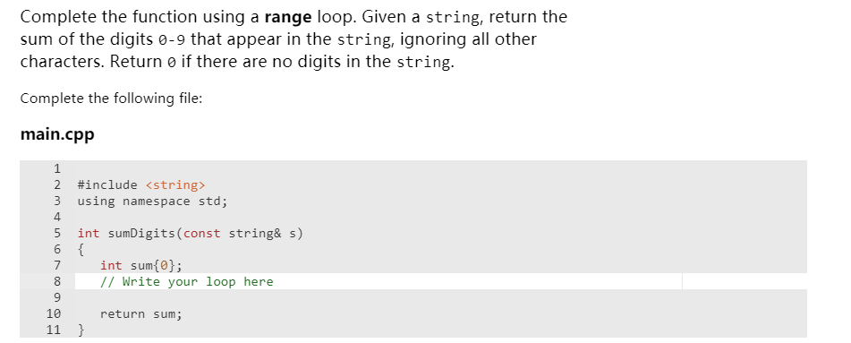 Solved Complete the countWords function using a range loop. | Chegg.com