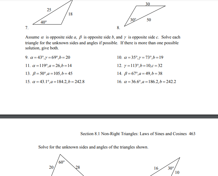 Solved Assume α Is Opposite Side A,β Is Opposite Side B, And | Chegg.com