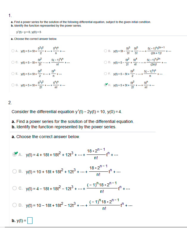 Solved 1. a. Find a power series for the solution of the | Chegg.com