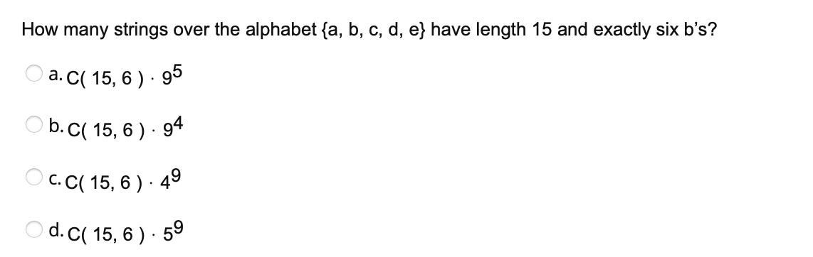 Solved How Many Strings Over The Alphabet \\( \\{a, B, C, D, | Chegg.com