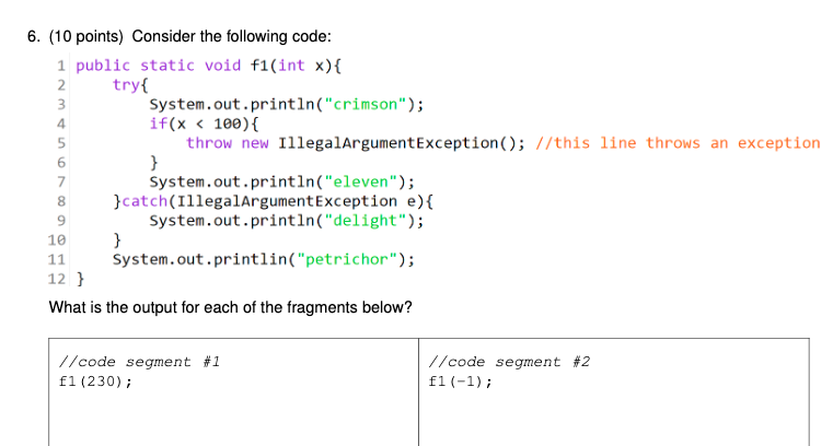 Solved 6. (10 points) Consider the following code: 1 public | Chegg.com
