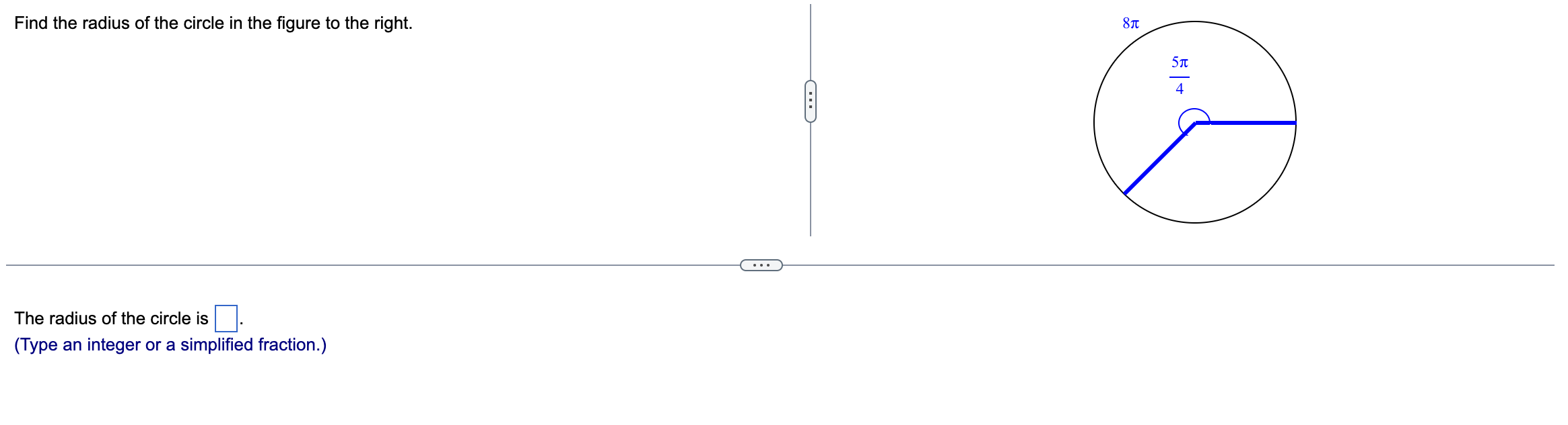 Solved Find the radius of the circle in the figure to the | Chegg.com
