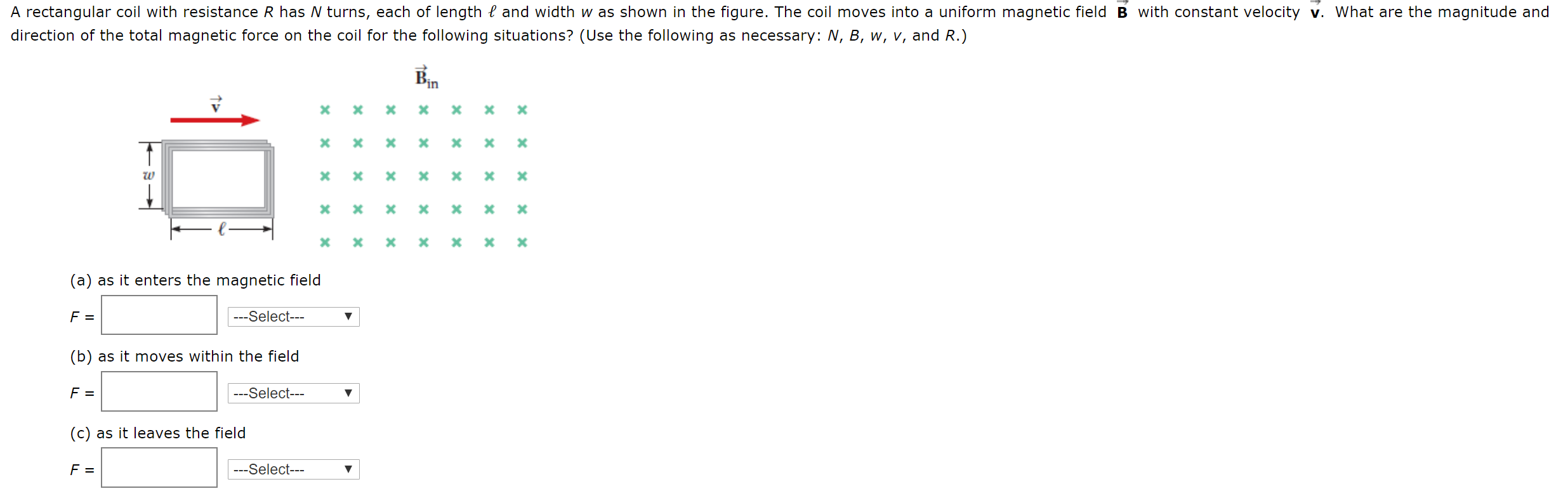 Solved A Rectangular Coil With Resistance R Has N Turns, | Chegg.com