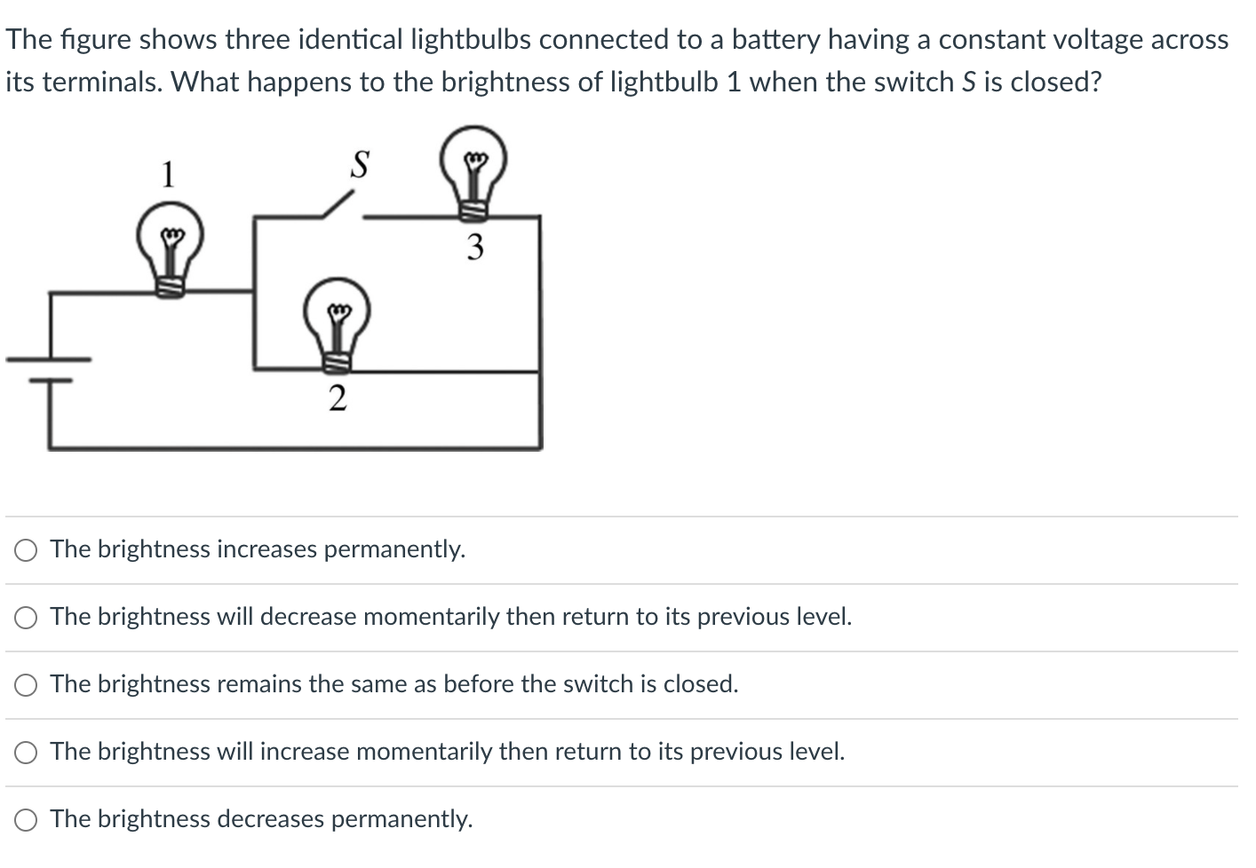 Solved The Figure Shows Three Identical Lightbulbs Connected | Chegg.com