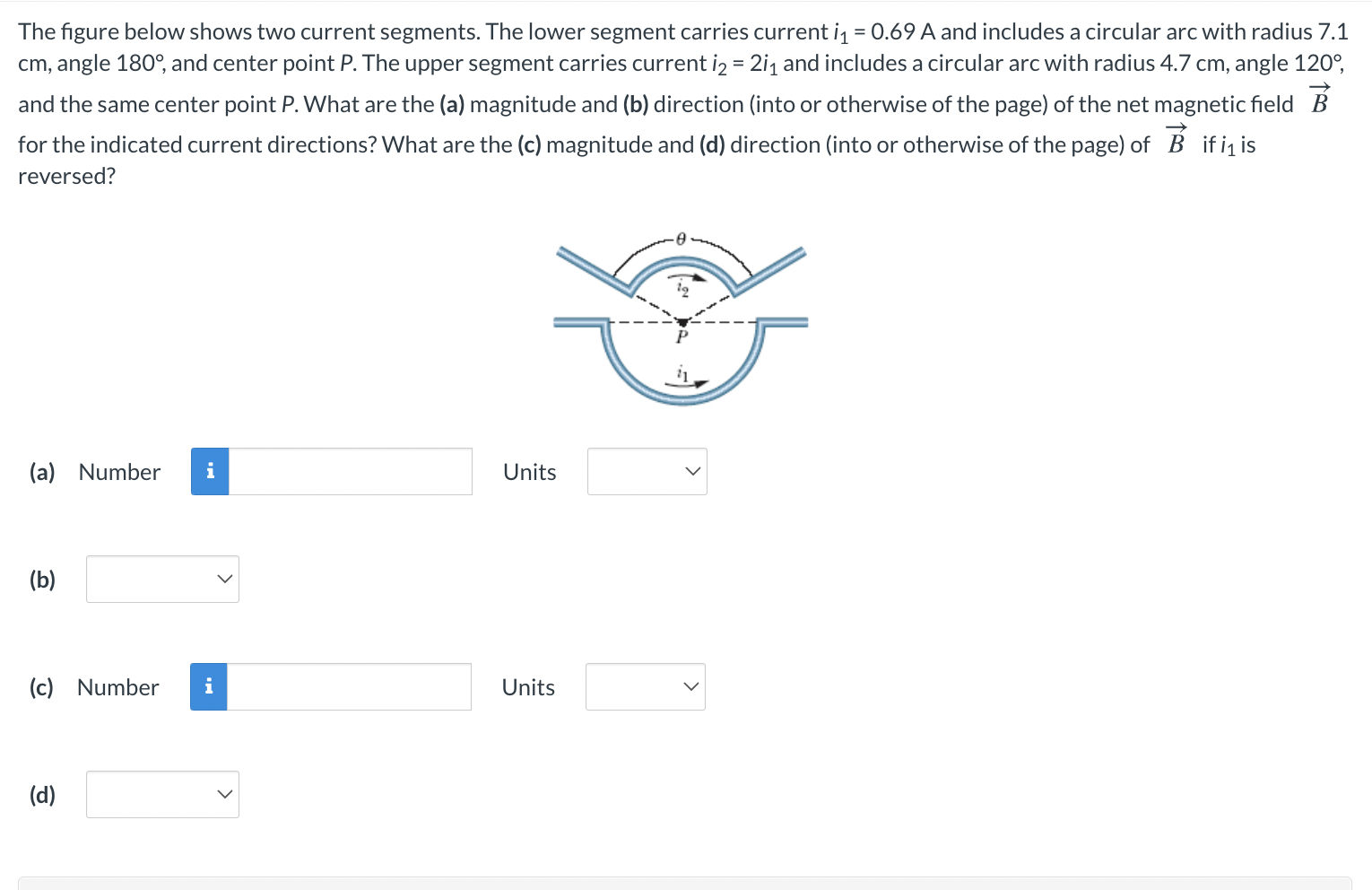 Solved The Figure Below Shows Two Current Segments. The | Chegg.com