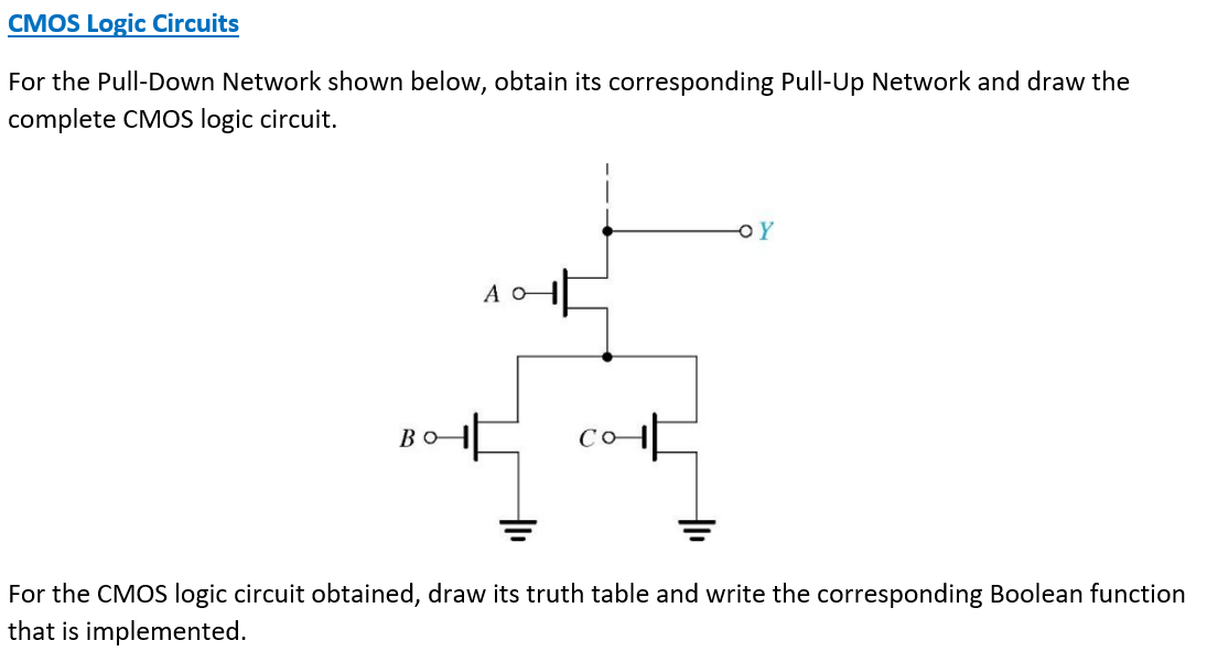 Solved For the Pull-Down Network shown below, obtain its | Chegg.com