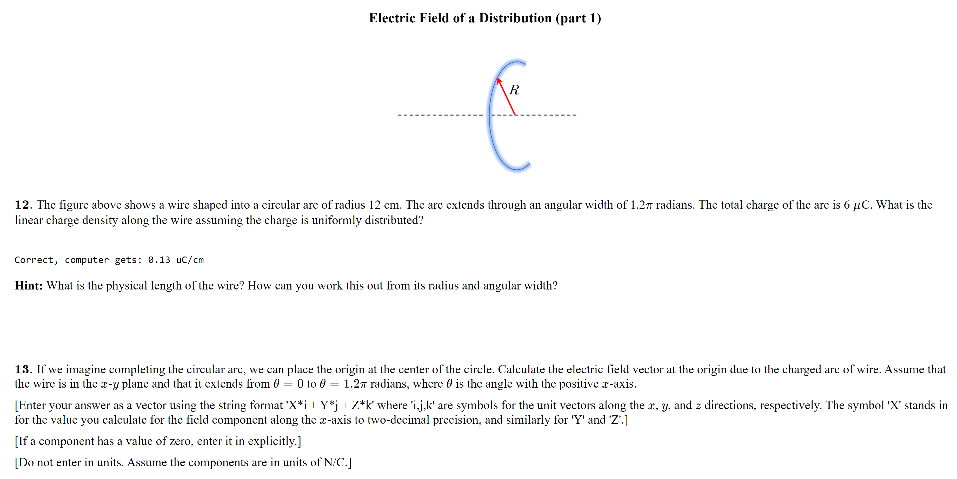 Solved Electric Field of a Distribution (part 1)The figure | Chegg.com