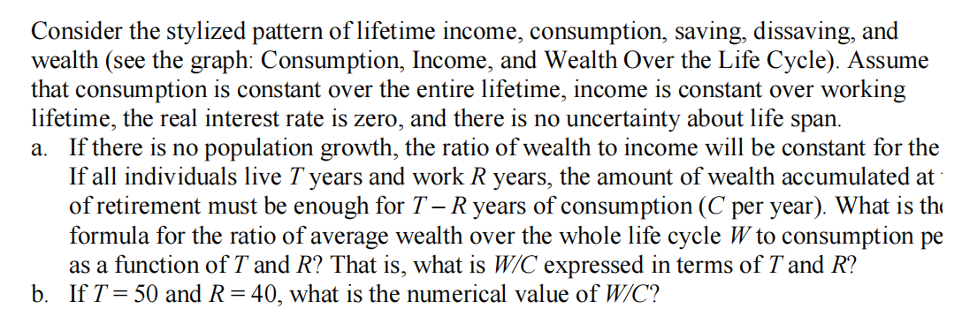 Solved Consider the stylized pattern of lifetime income, | Chegg.com