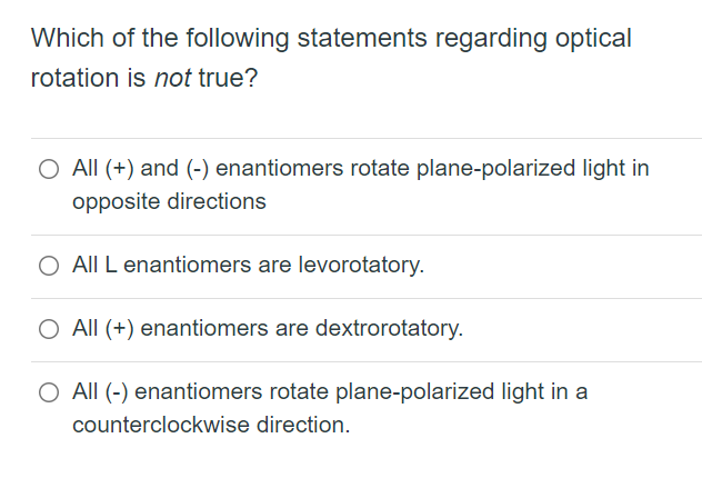 Solved Which of the following statements regarding optical | Chegg.com