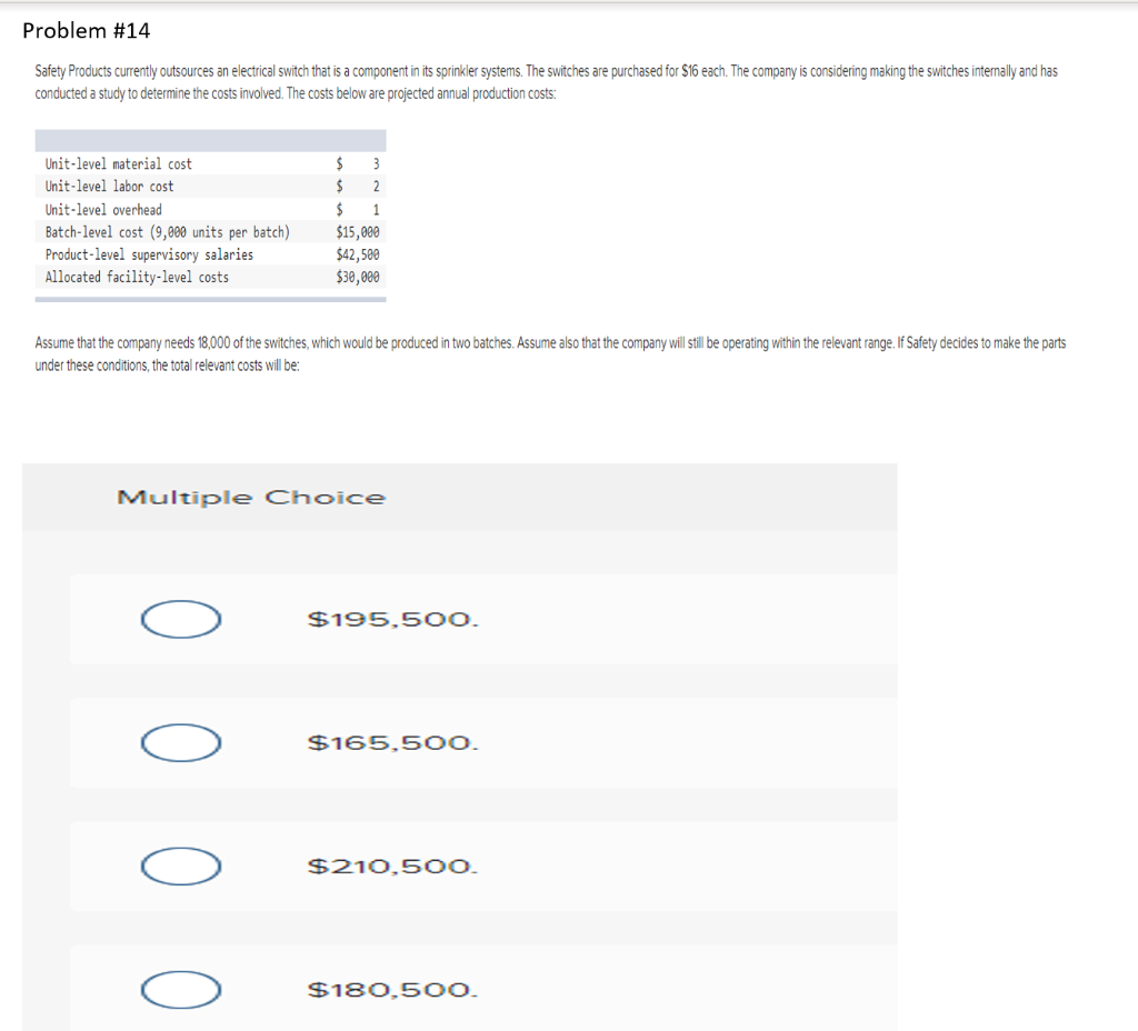 Solved Safety Products currently outsources an electrical