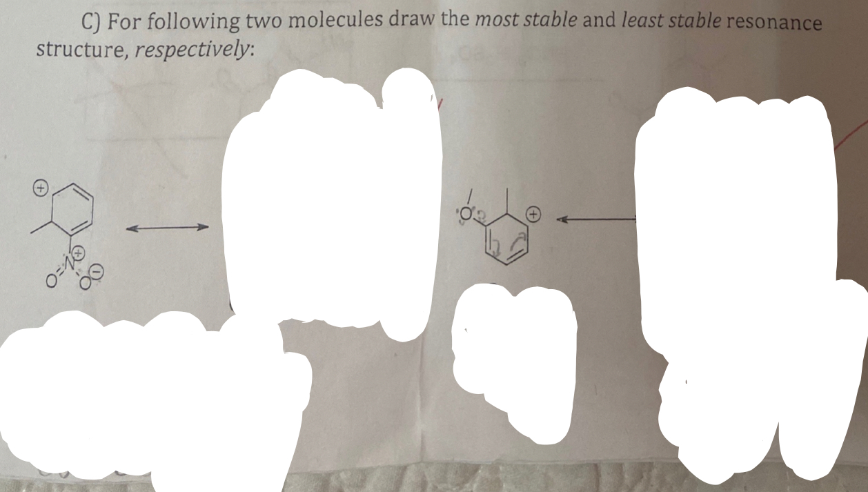 Solved C) For following two molecules draw the most stable | Chegg.com
