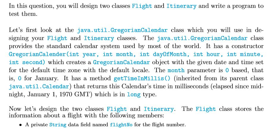 Solved In this question, you will design two classes Flight | Chegg.com