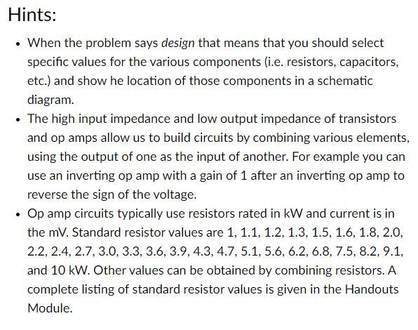 Solved 1. Design an op amp circuit to increase a full-scale Circuit Diagram