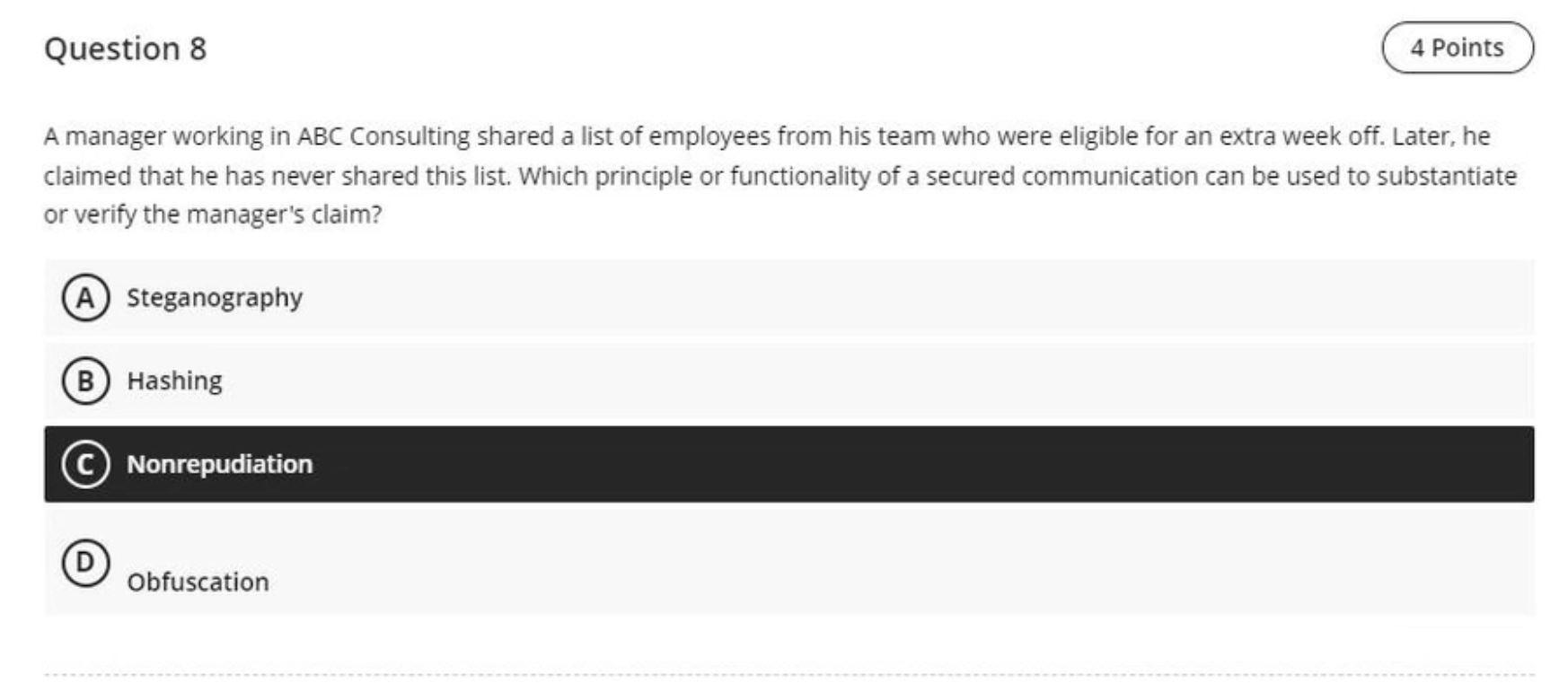 Solved A manager working in ABC Consulting shared a list of | Chegg.com