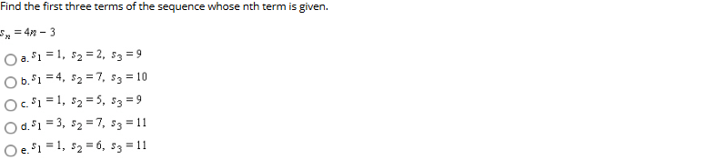 Solved Find the first three terms of the sequence whose nth | Chegg.com
