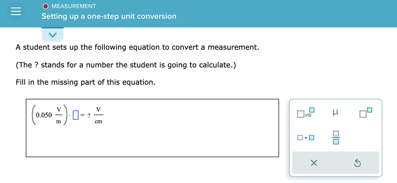 a student sets up the following equation