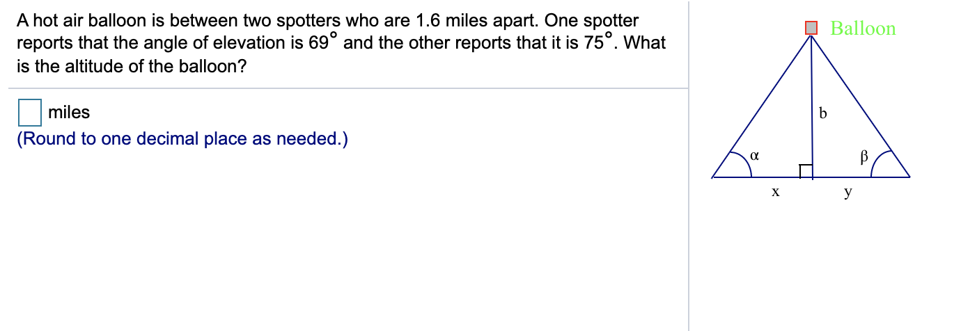 Solved O Balloon A hot air balloon is between two spotters | Chegg.com