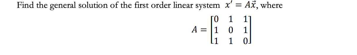 Solved Find the general solution of the first order linear | Chegg.com