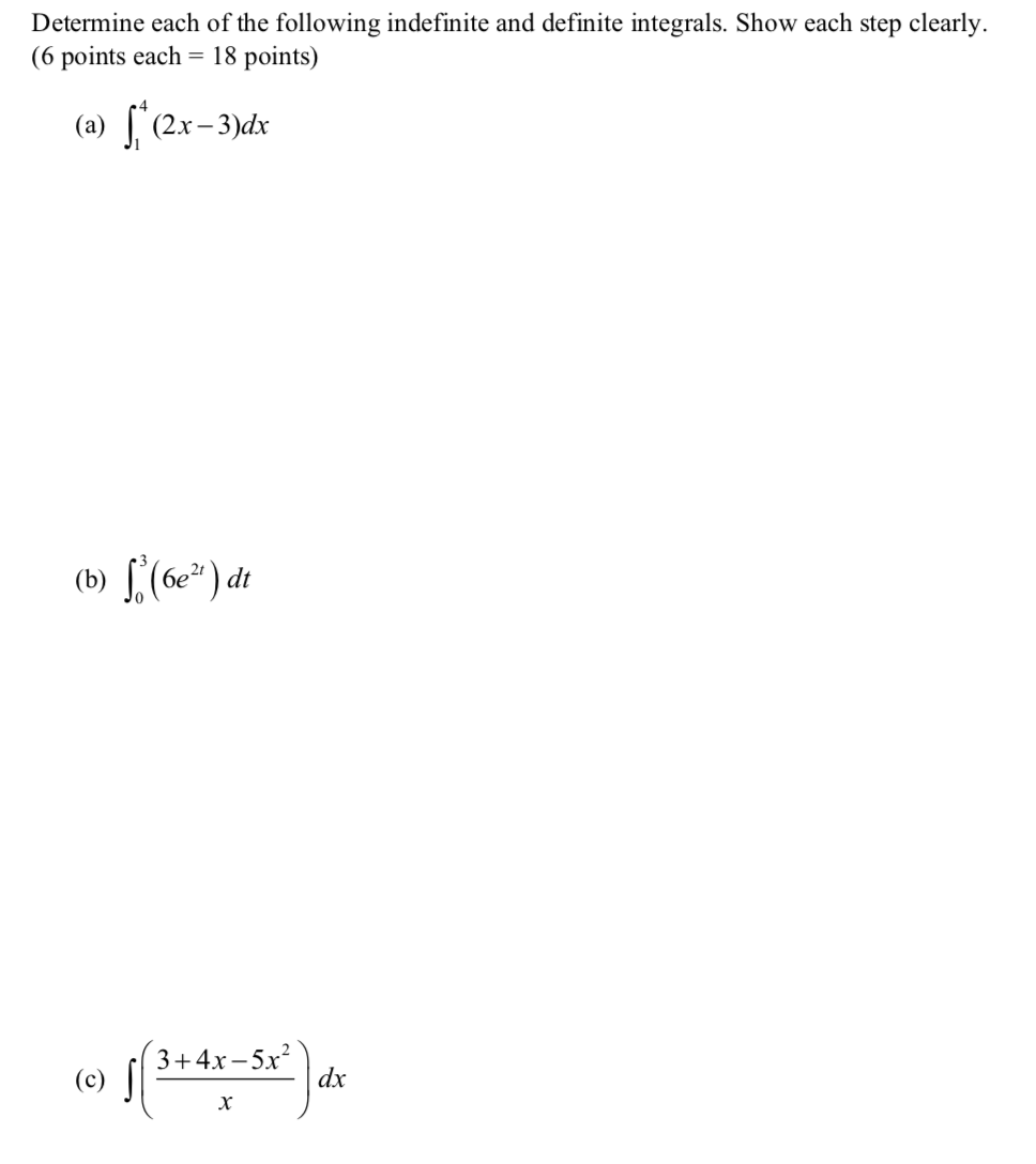 Solved Determine each of the following indefinite and | Chegg.com