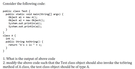 Solved Consider the following code: public class Test ( | Chegg.com