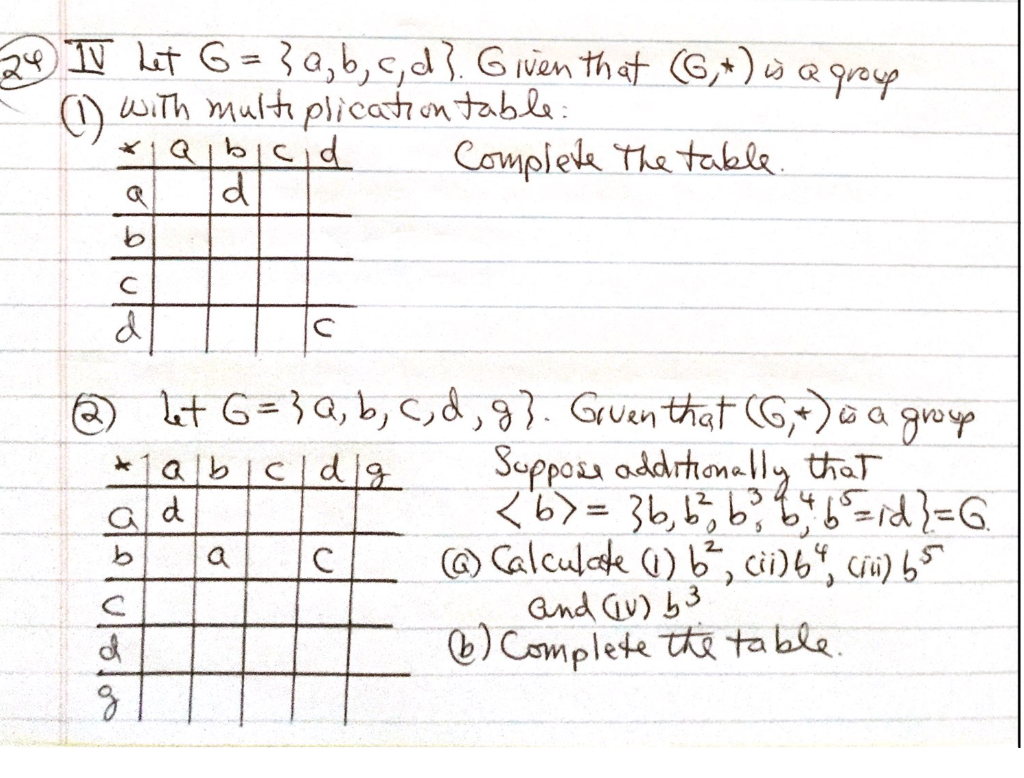 Solved 24 IV Let G= 3a, B, C, D]. Given That (6 *) Is A | Chegg.com