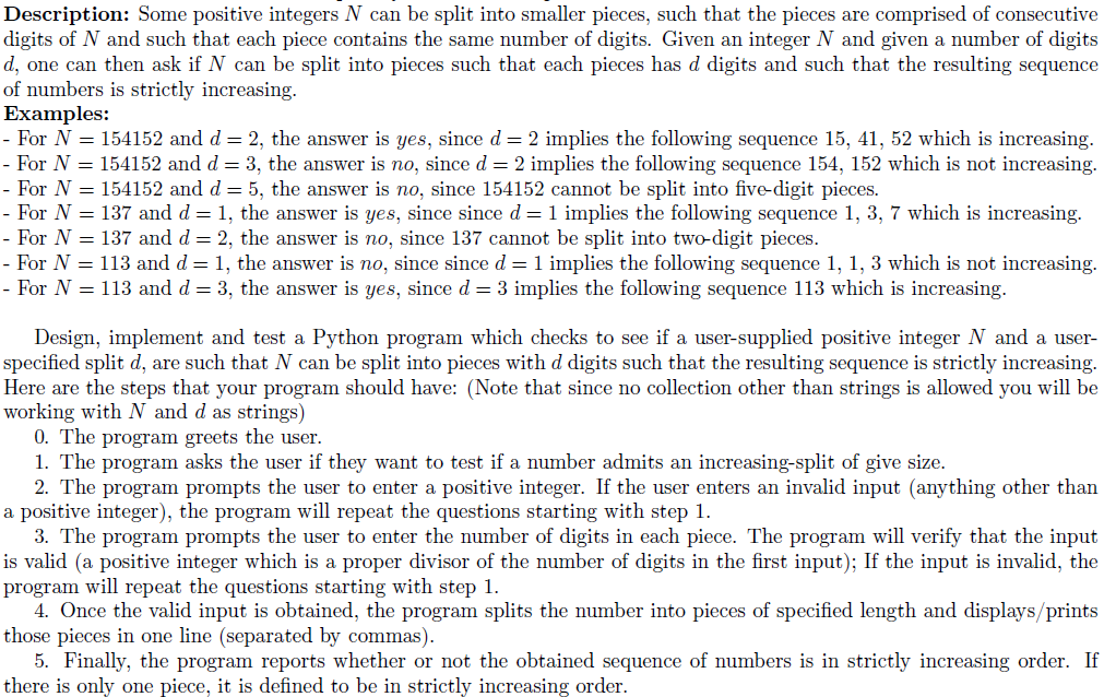 how to split an integer into digits in python |... Solved Description: Some positive integers N can be split | Chegg.com