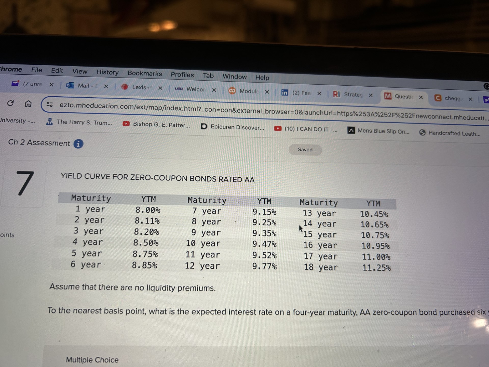 Solved YIELD CURVE FOR ZERO-COUPON BONDS RATED AAAssume that | Chegg.com