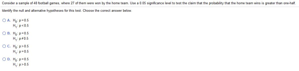 Solved B) The Test Statistic For This Hypothesis Test | Chegg.com