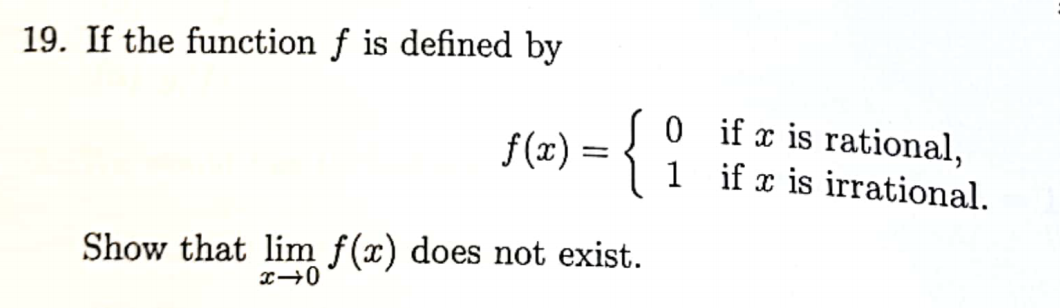 Solved 19. If the function f is defined by f(x)={ 0 if x is | Chegg.com