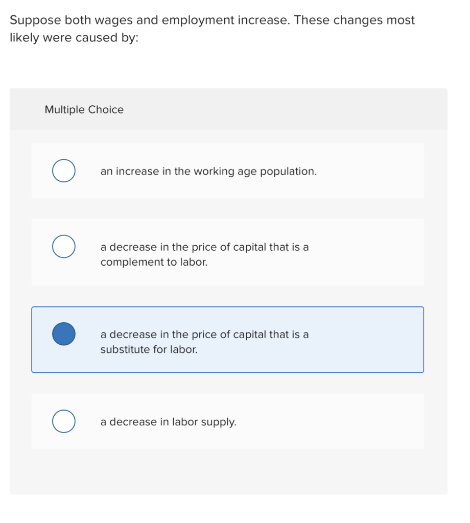 Solved Suppose Both Wages And Employment Increase. These | Chegg.com