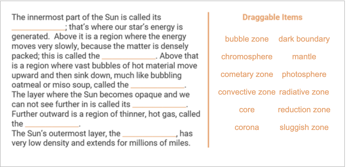 Solved Draggable Items bubble zone dark boundary