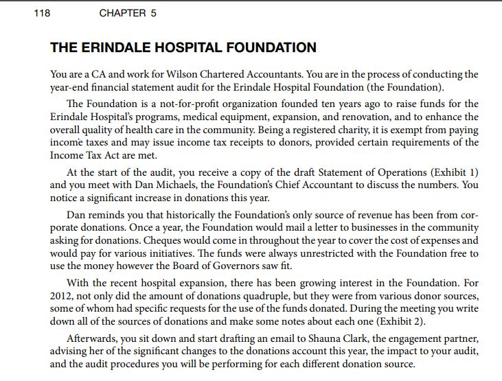 118 CHAPTER 5 THE ERINDALE HOSPITAL FOUNDATION You