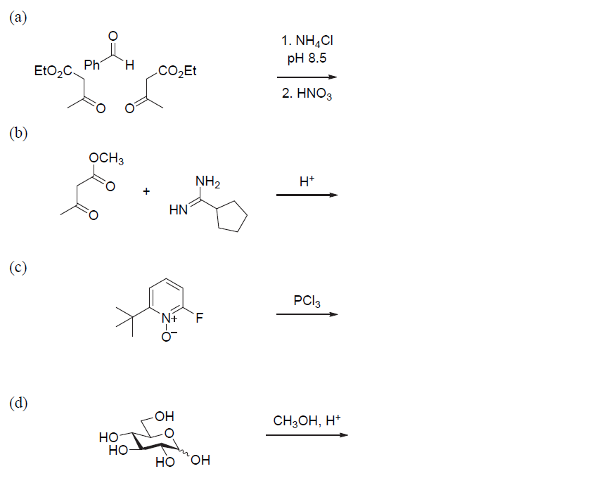 Solved (a) (b) H+ (c) PCl3 (d) CH3OH,H+ | Chegg.com