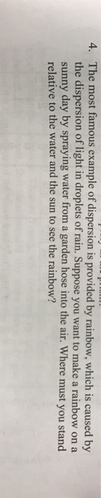 Solved The most famous example of dispersion is provided by | Chegg.com