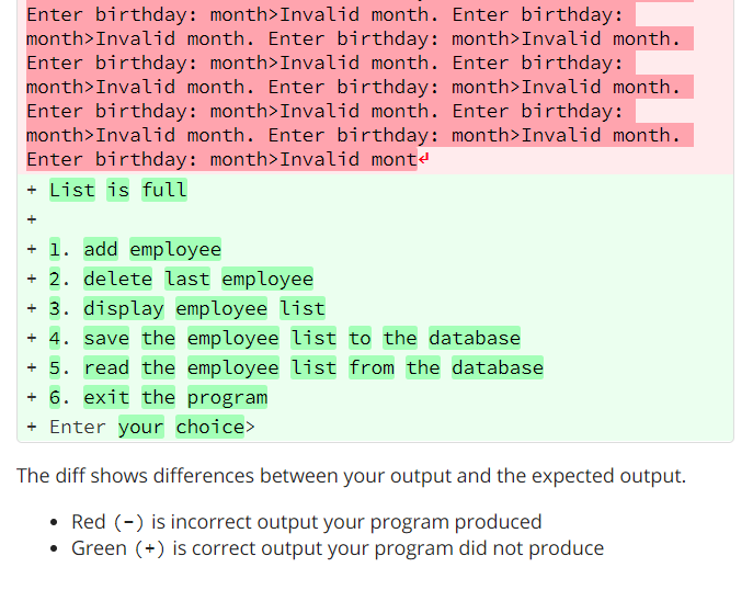 Solved When I Run My Program, It Says The Program Produced | Chegg.com