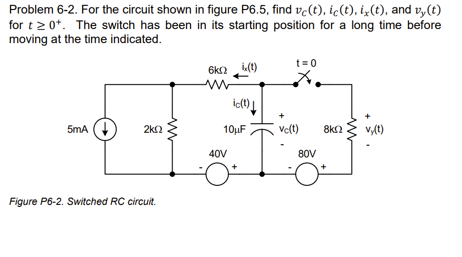 Solved Problem 6-2. For The Circuit Shown In Figure P6.5, | Chegg.com