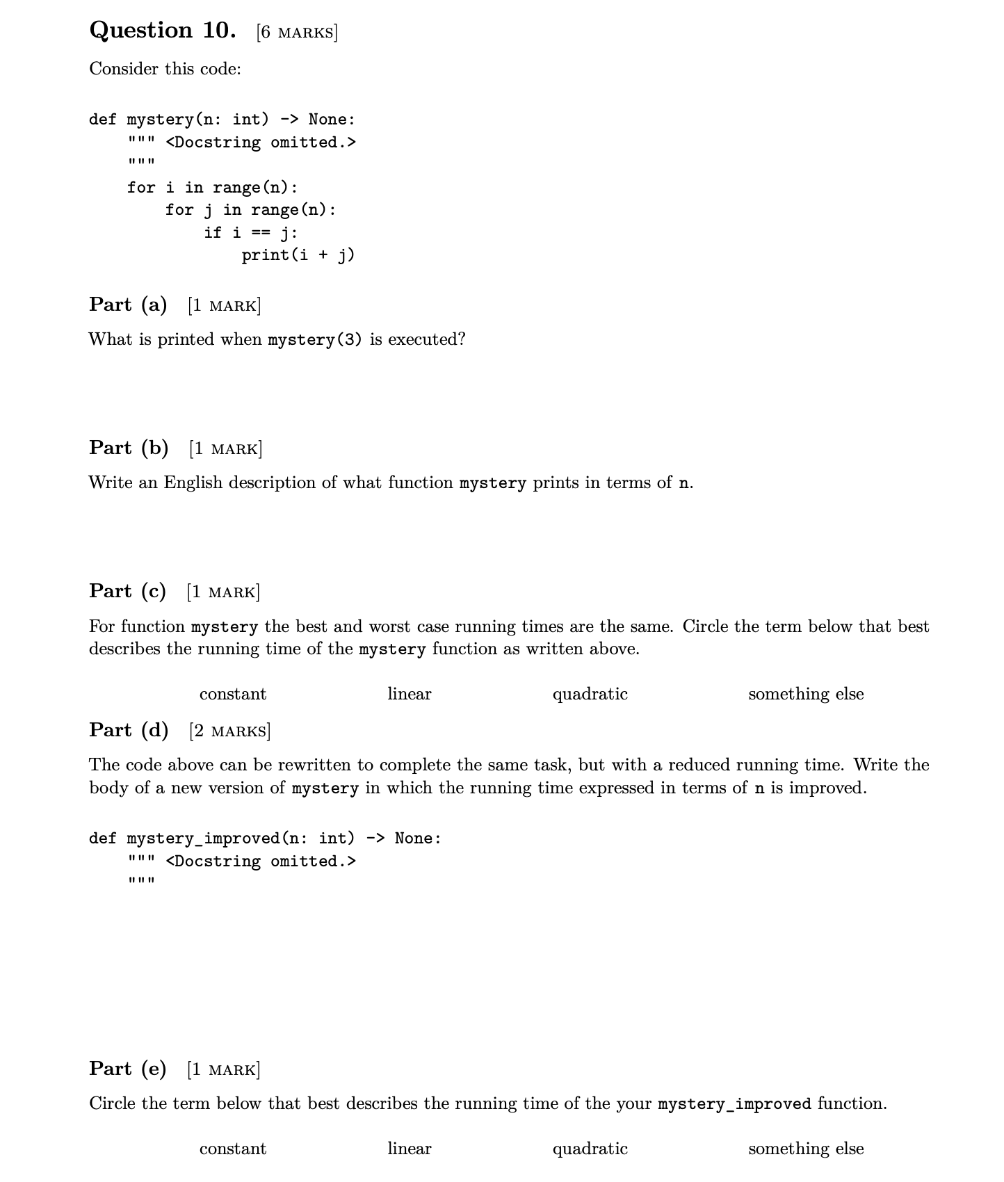 Solved Part (b) [1 MARK] Write an English description of | Chegg.com