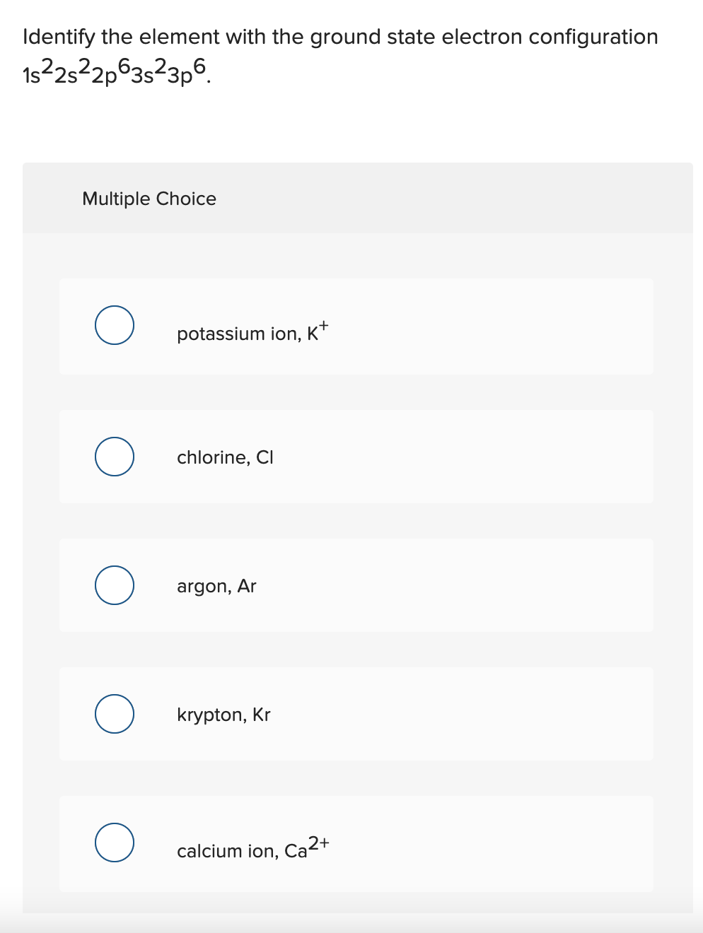 Solved Identify the element with the ground state electron | Chegg.com