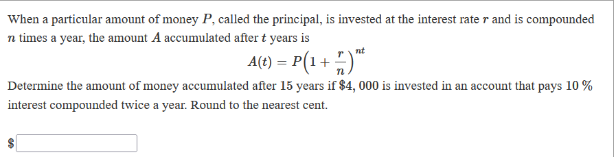 Solved nt r When a particular amount of money P, called the | Chegg.com