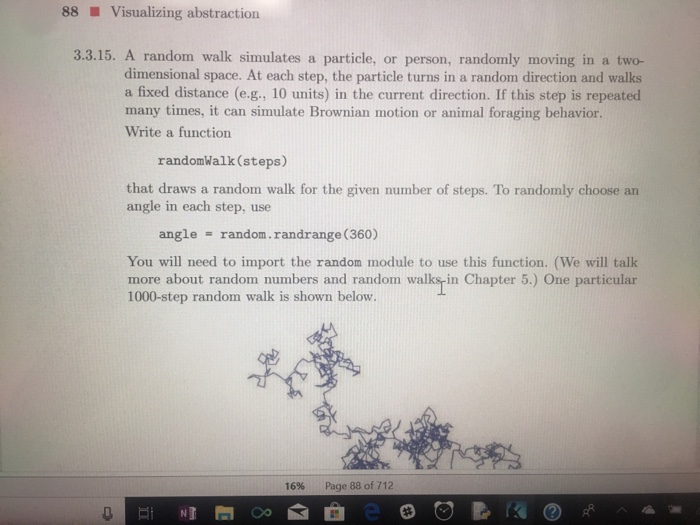 Solved 88 Visualizing abstraction 3.3.15. A random walk | Chegg.com