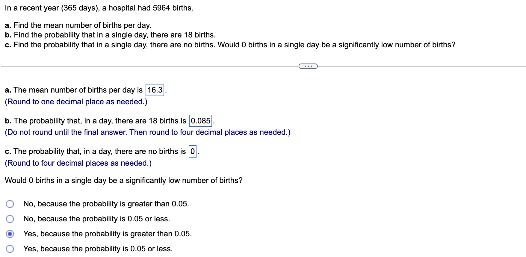 Solved In A Recent Year (365 Days), A Hospital Had 5964 | Chegg.com