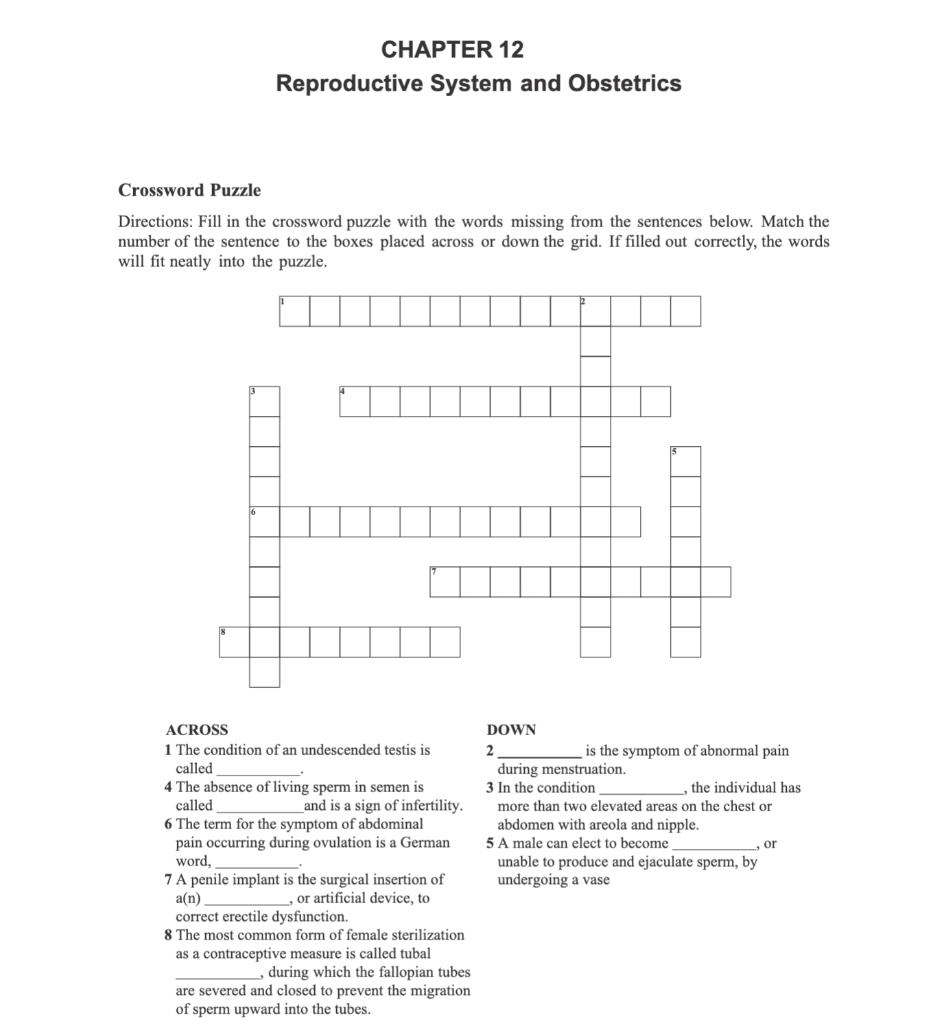 Solved CHAPTER 12 Reproductive System and Obstetrics Chegg