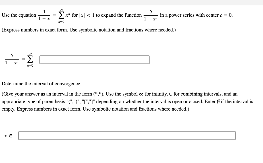 Solved Use The Equation Xx For X 1 To Expand The F Chegg Com