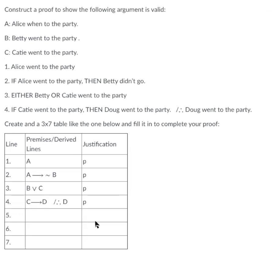 Solved Construct a proof to show the following argument is | Chegg.com